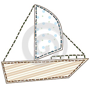 Isolated Patchwork Boat