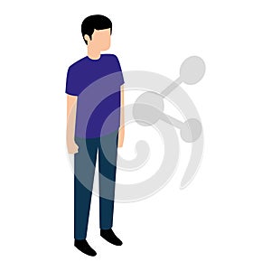 Isolated person with a share link icon Vector