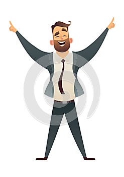 Isolated person winner businessman win victory concept vector