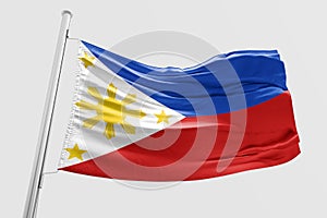 Isolated Philippine Flag waving 3d Realistic fabric