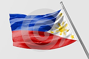 Isolated Philippine Flag waving 3d Realistic fabric