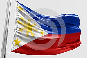 Isolated Philippine Flag waving 3d Realistic fabric