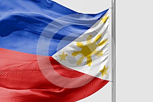 Isolated Philippine Flag waving 3d Realistic fabric