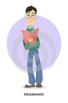 Isolated phlegmatic man.