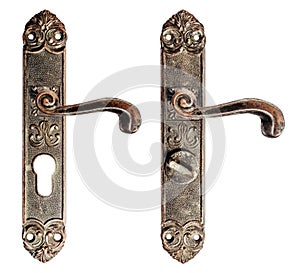 Isolated photo of baroque door handles