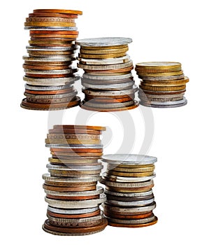 Isolated photo of coins stack