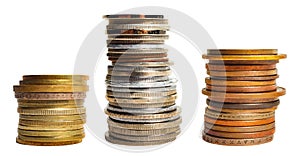 Isolated photo of coins stack