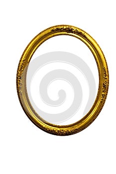 Isolated Photo Frame, Golden Antique Photo Frame, Ornamentation