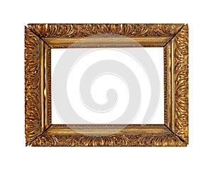 Isolated Photo Frame, Golden Antique Photo Frame, Vintage Frame