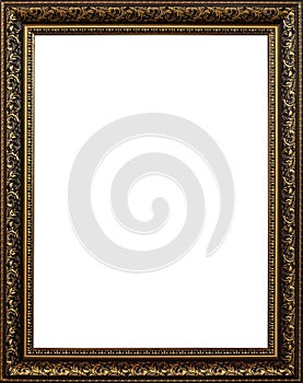 Isolated Photo Frame, Wooden Antique Photo Frame with blank mockup