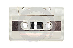 Isolated photo of old audio tape cassette