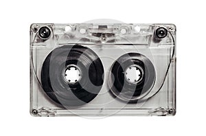 Isolated photo of old audio tape cassette