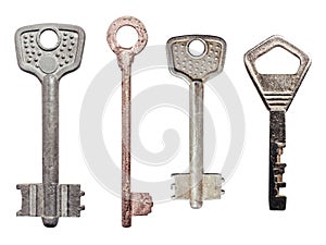 Isolated photo of old rusty keys