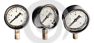 Isolated photo of pressure gauge devices