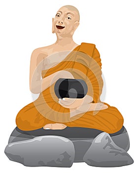 Isolated Phra Upakhut monk disciple of the Buddha vector design