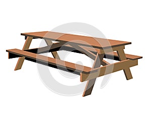 Isolated Picnic Table