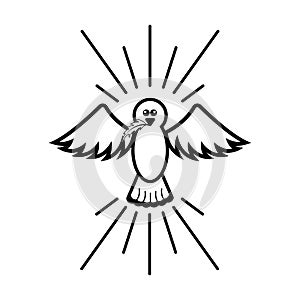 Isolated pigeon icon. Holy Spirit