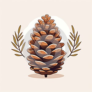 Isolated Pinecone on White Background AI Generated