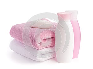 Isolated pink accessory for spa or sauna