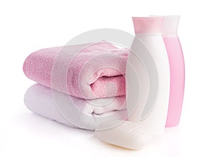 Isolated pink accessory for spa or sauna