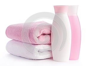 Isolated pink accessory for spa or sauna