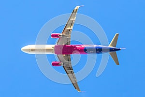 Isolated pink airplane