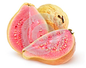 Isolated pink fleshed guava