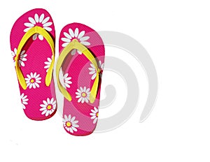 Isolated Pink Flip Flops