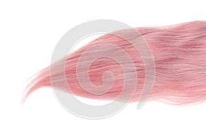 Isolated pink weft of hair