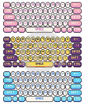 colorful keyboard computer pixel art