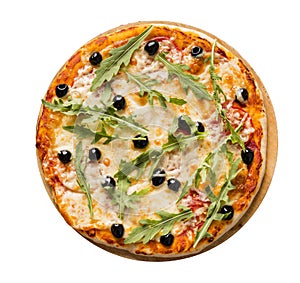 Isolated pizza on white background