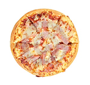 Isolated pizza on white background,