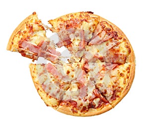 Isolated pizza on white background,