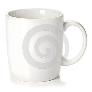 Isolated plain white mug isolated on white background