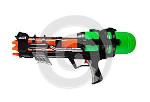 Isolated plastic water gun on white background