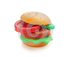 Isolated plasticine burger on the white