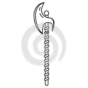 Isolated polearm weapon medieval icon Vector