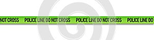 the isolated police line do not cross tape ribbon, crime scene and investigation