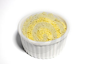 isolated portion of flaked cornmeal