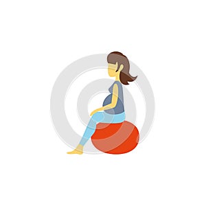Isolated Pose Flat Icon. Fitness Vector Element Can Be Used For Fitness, Pregnant, Lady Design Concept.