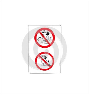 Isolated prohibit sign for dog toilet wc