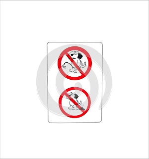 Isolated prohibit sign for dog toilet wc photo