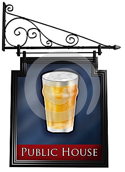 Isolated pub sign