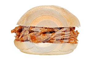 Isolated pulled pork sandwich photo