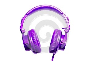 Isolated Purple Headphones on Transparent Background, Generative Ai