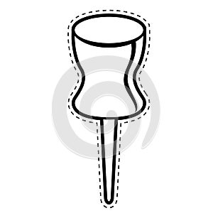Isolated pushpin dotted sticker