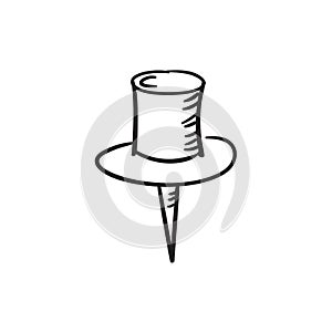Isolated pushpin illustration.