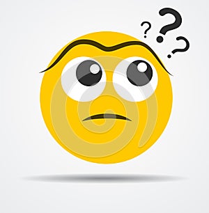 Isolated Questioning emoticon in a flat design