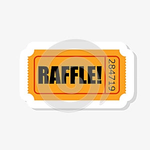 Isolated raffle ticket sticker icon