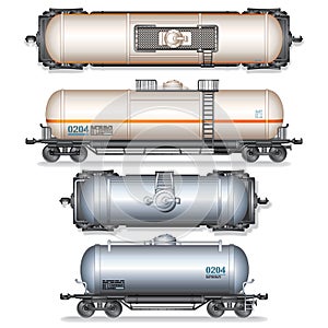 Isolated Railroad Oil Tanks. Illustration